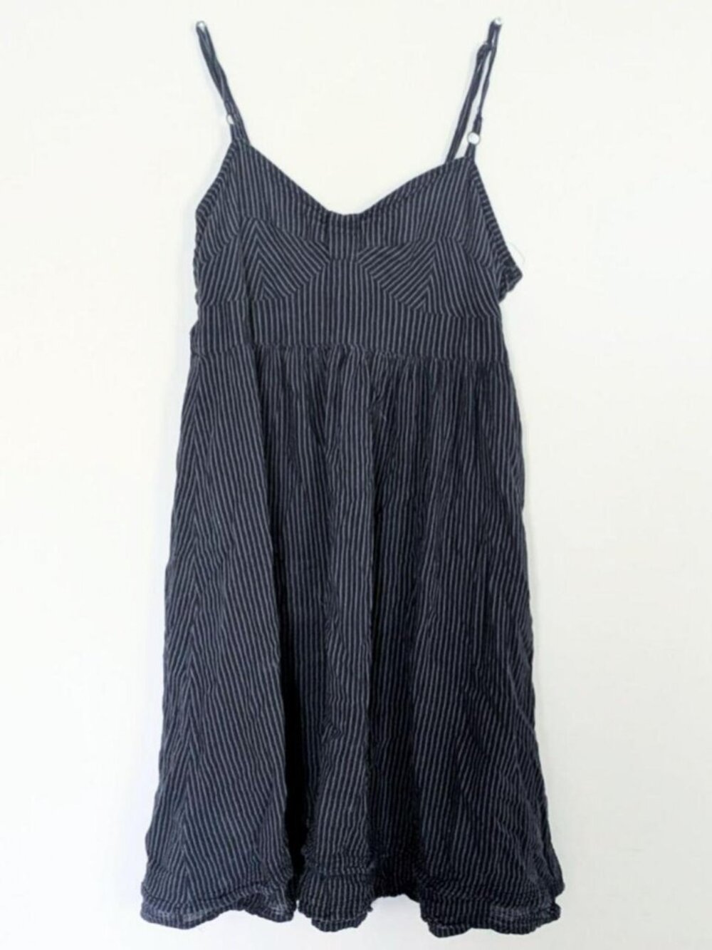 Converse One Star Babydoll Dress Size S Pinstripe black and grey